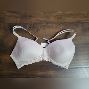 NWT Aerie Real Sunnie Wireless Lightly Lined Lace Bra Soft Satin Size 38D